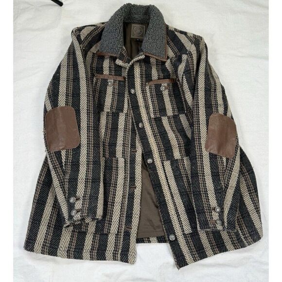 Double D Ranch Wool Western Jacket Judge Roy Bean Tweed Elbow Patches 2X READ - Picture 7 of 16